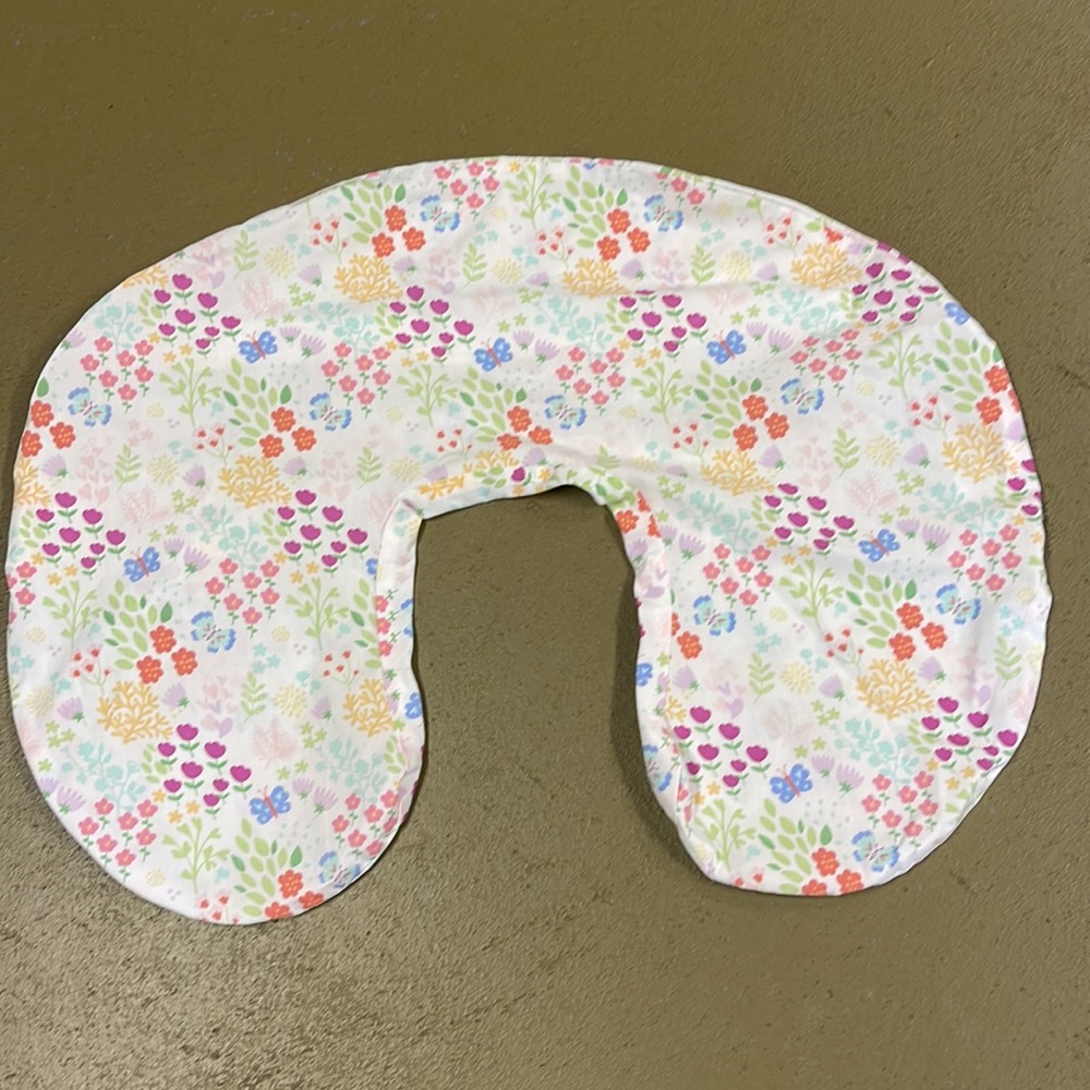 Boppy Pillow Floral Zippered Slipcover EUC